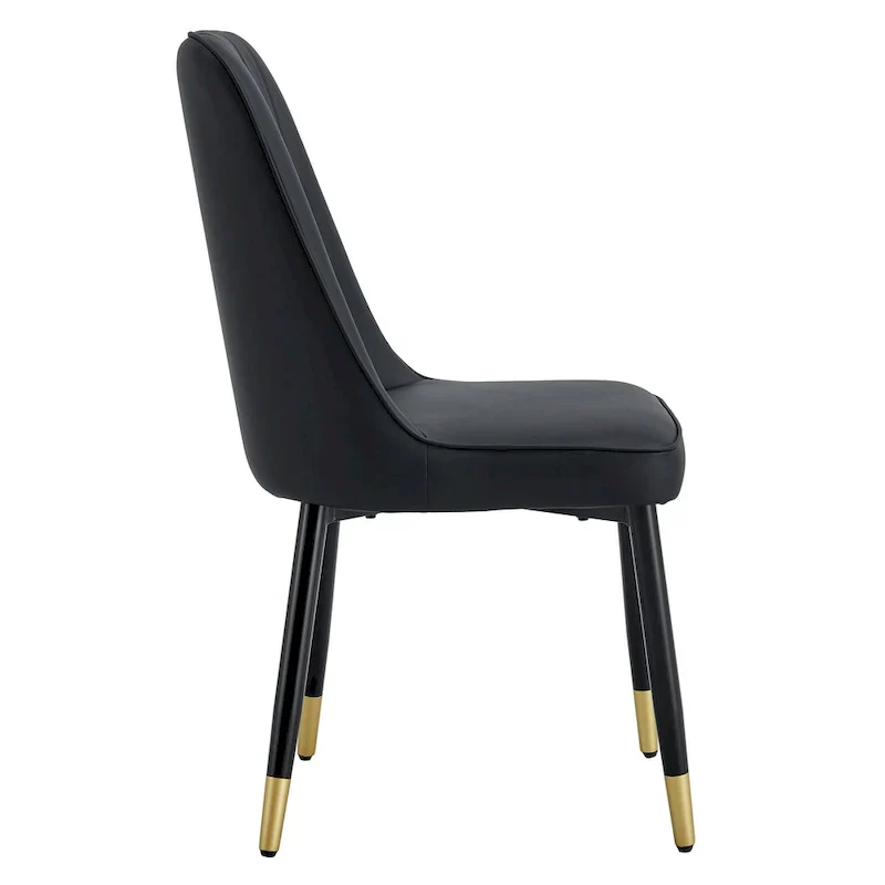 Contemporary Set of 4 Faux Leather Dining Chairs with Cushioned Backrests and Metal Legs – Ideal for Dining Rooms, Living Rooms, and Bedrooms - Image 27