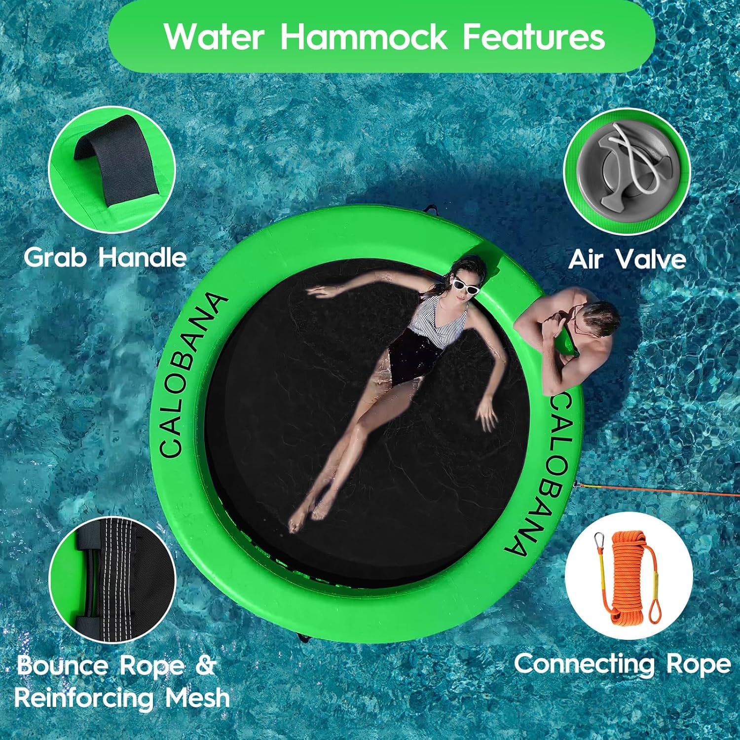 Round Floating Ring Hammock - Heavy Duty Inflatable Raft - Image 43