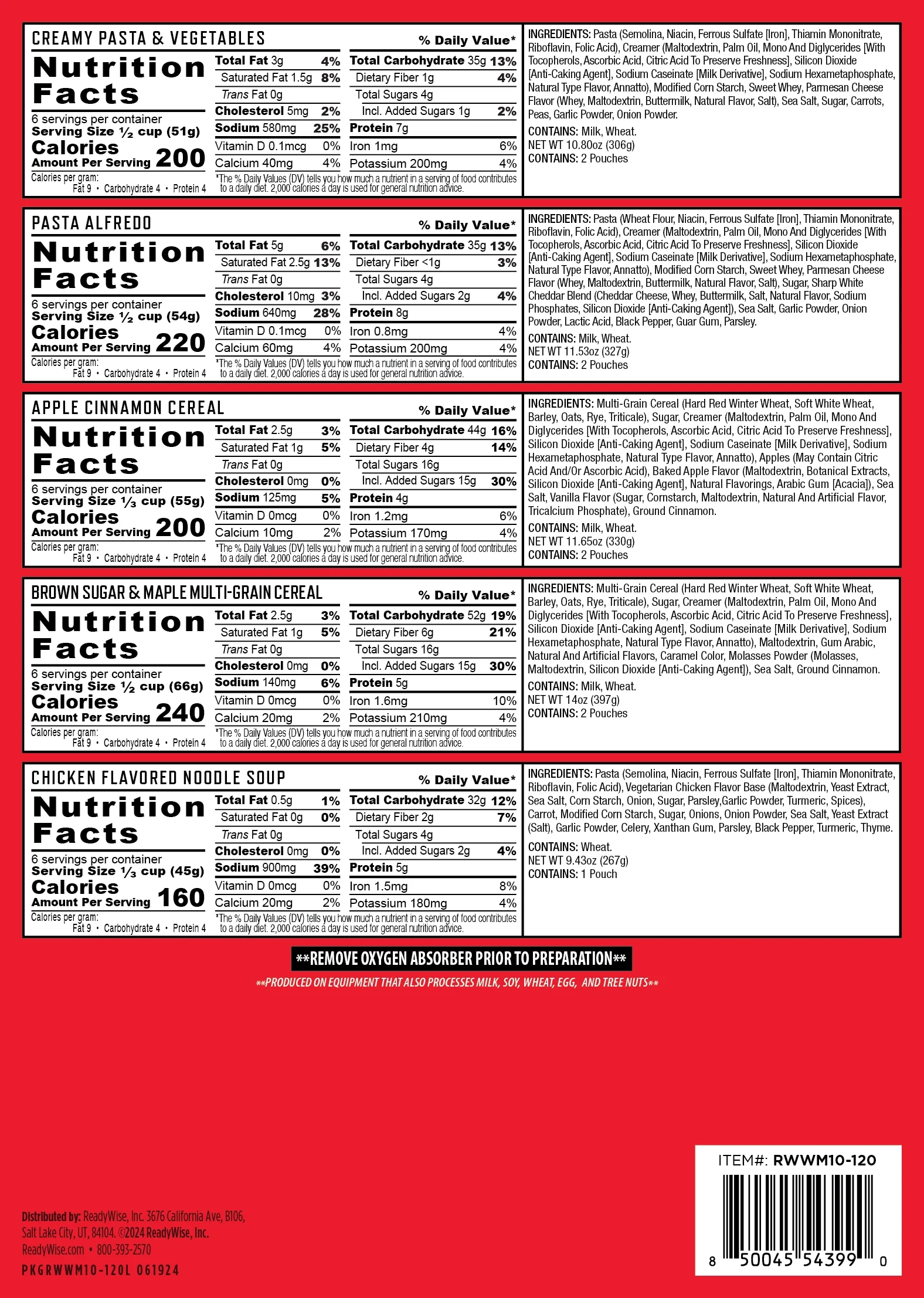 ReadyWise Emergency Food Supply, 120 Serving Entree and Beverage - Image 9