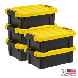 3 Gal. Plastic Storage Bins with Lids, Latching Totes, Heavy Duty Containers 5Pk