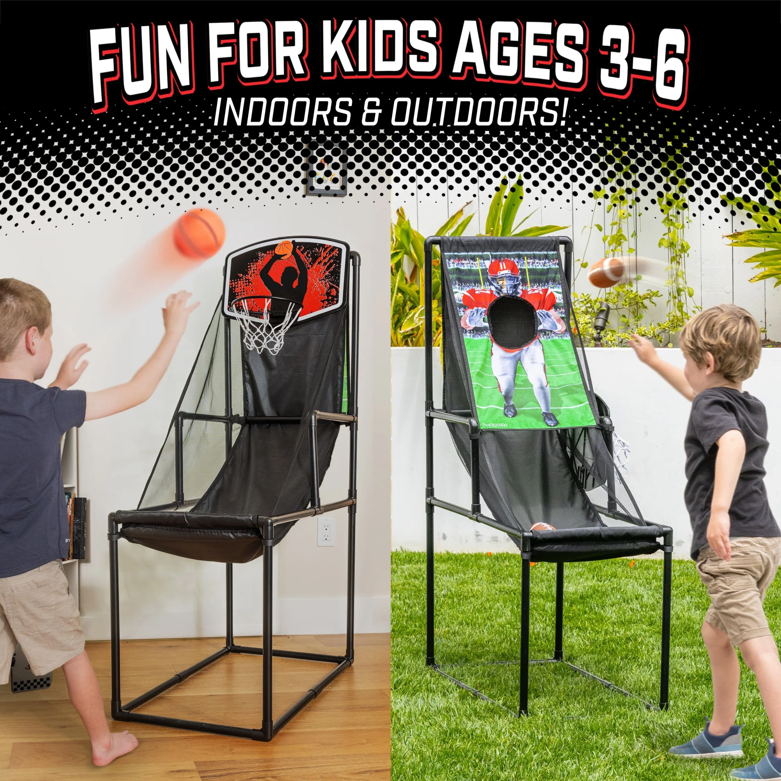 2-in-1 Basketball & Football Toss Arcade - Image 3