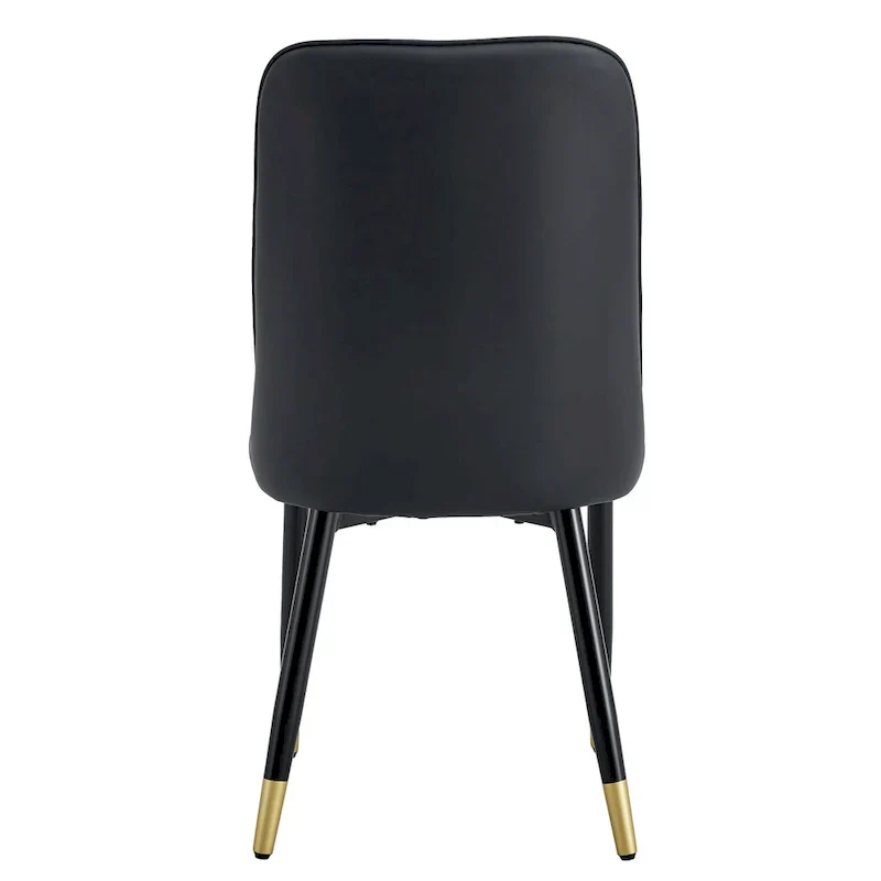 Contemporary Set of 4 Faux Leather Dining Chairs with Cushioned Backrests and Metal Legs – Ideal for Dining Rooms, Living Rooms, and Bedrooms - Image 26