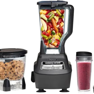 1500W Blender & Processor, 72oz Pitcher, 64oz Bowl, 16oz To-Go Cups, Black