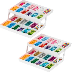 2 Tier Drawer Organizer Expandable, Multi Level Smart Drawer Organizer with Dividers | 2-pack