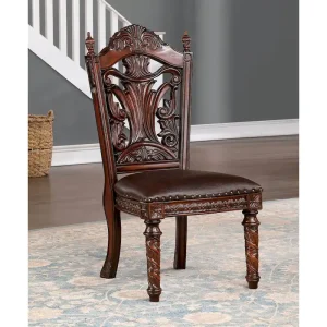 Abeena Set of 2 Traditional Cherry Solid Wood Side Chairs by Furniture of America