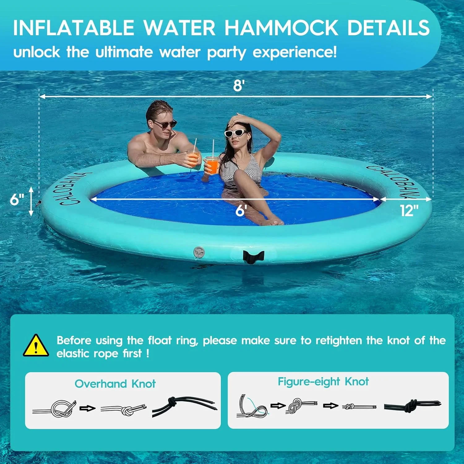 Round Floating Ring Hammock - Heavy Duty Inflatable Raft - Image 6