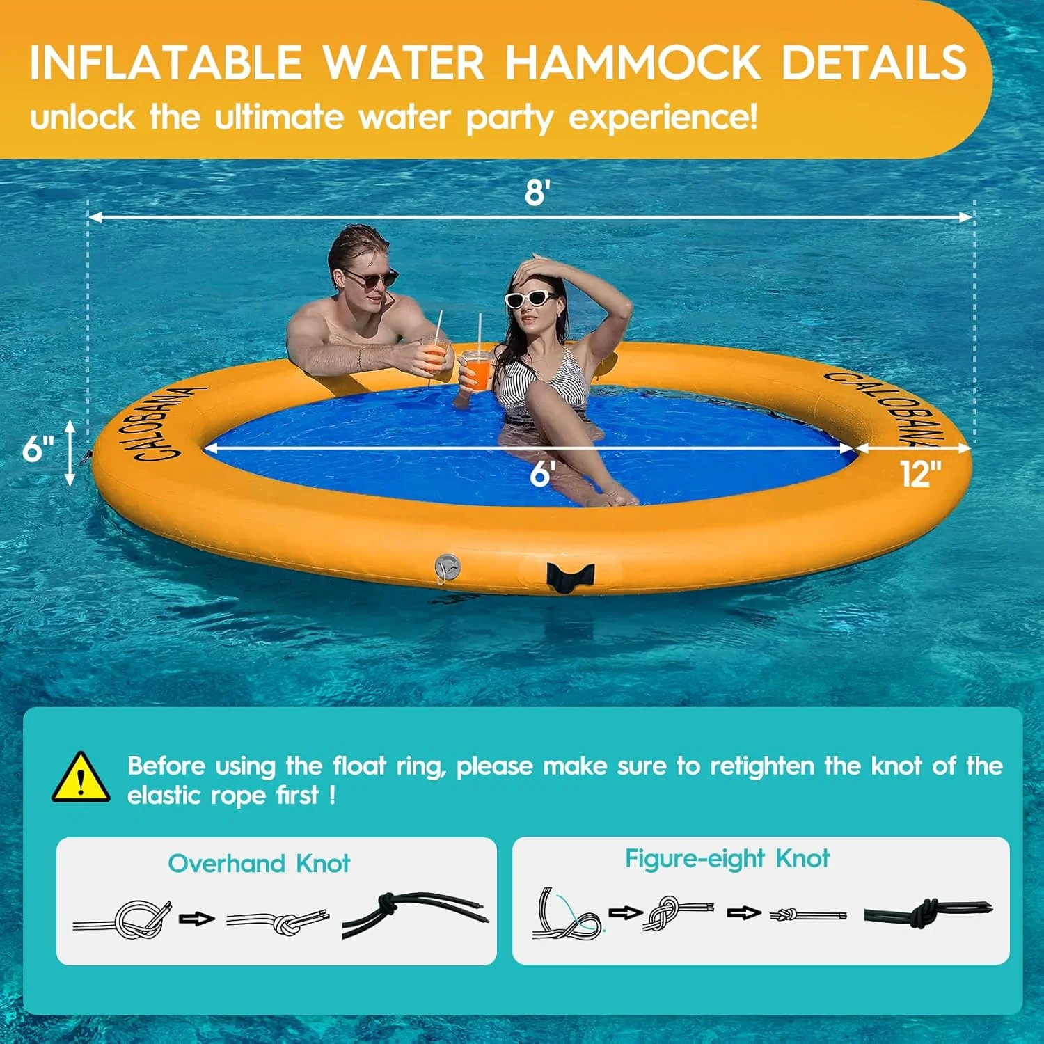Round Floating Ring Hammock - Heavy Duty Inflatable Raft - Image 73