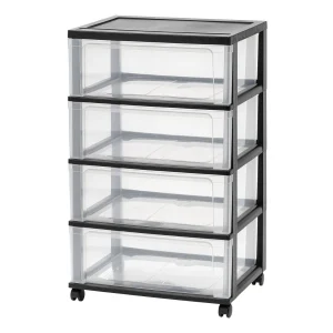 Wide Storage Chest - 4 Drawers | Black