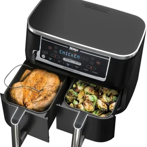 Ninja - Foodi 6-in-1 10-qt. XL 2-Basket Air Fryer with DualZone Technology and Smart Cook System - Black