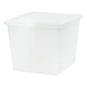 36 Quart Plastic Storage Bin Tote Organizing Container with Latching Lid for Shoes, Heels, Art Supplies, Stackable and Nestable, 4 Pack, Clear
