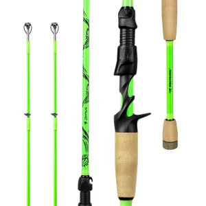 KastKing Zephyr Dual-Tip Casting Rod | Green | Casting / 6'6" / Fast-Medium / Medium Heavy ( 2 Pcs+ Dual Tip)