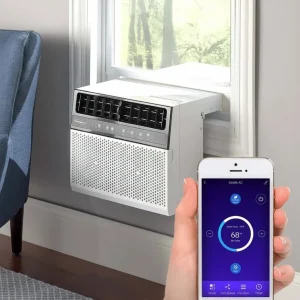 Soleus Air 8,000 BTU Hybrid Saddle Window Air Conditioner with WiFi, White
