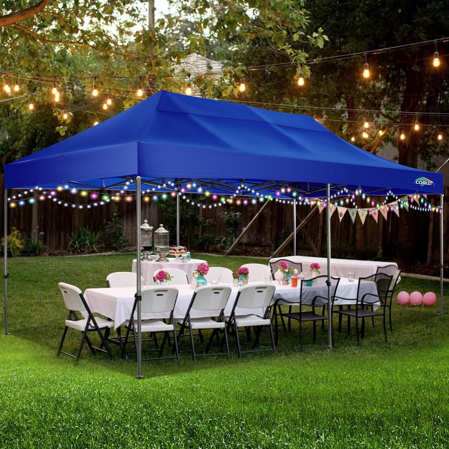 COBIZI 10x20 Heavy Duty Pop up Canopy Tent with 6 sidewalls Easy Up Commercial Outdoor Canopy Wedding Party Tents for Parties All Season Wind & Waterproof Gazebo with Roller Bag,Black(Frame Thickened) - Image 176