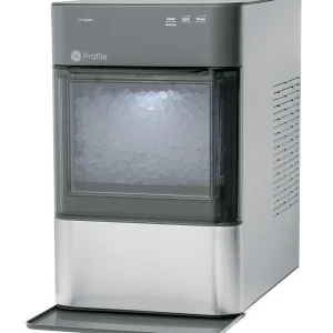Countertop Nugget Ice Maker with Side Tank | Ice Machine with WiFi Connectivity | Smart Home Kitchen Essentials | Stainless Steel