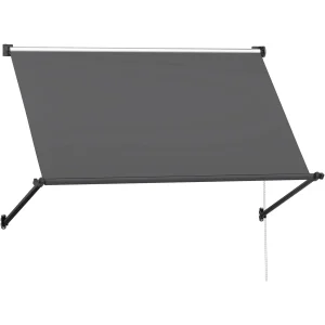 AECOJOY Retractable Awning, 40"x80" Manual Outdoor Awnings for Door Entrance, Sun Shade Canopy
