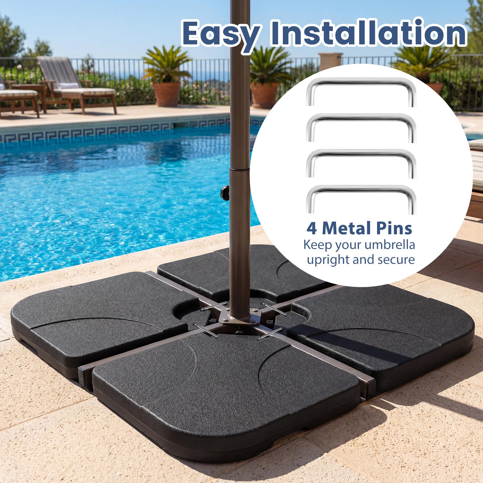 Tangkula 4 Piece 164 Lbs Umbrella Base for Patio - Image 7