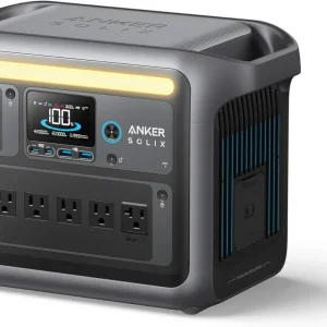 Anker SOLIX C1000 Portable Power Station with 200W Solar Panel, 1800W Solar Generator, 1056wh LFP (LiFePO4) Battery, 6 AC Outlets, Up to 2400W for Home, Power Outages, and Outdoor Camping
