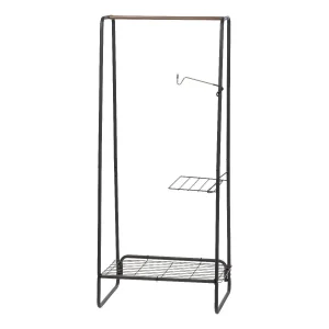 Metal Garment Rack with Wire Shelf - Medium | Black