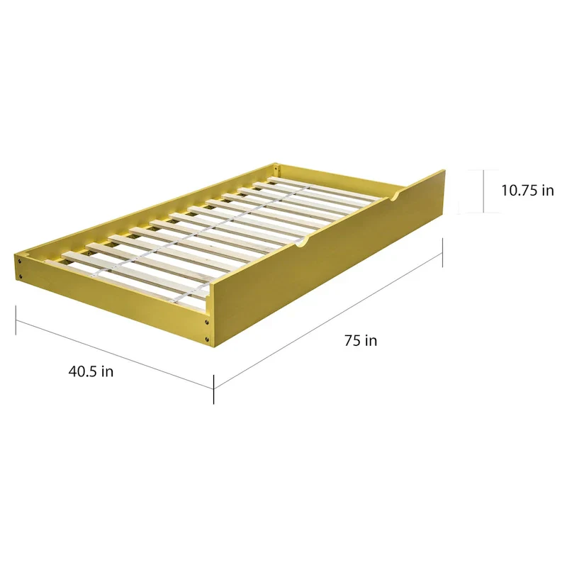 Furniture of America Pice Modern Twin Solid Wood Trundle Bed - Image 2