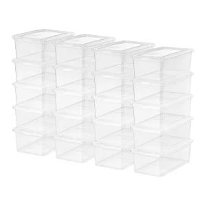 Stackable Plastic Closet Storage Box, Clear | 5 qt