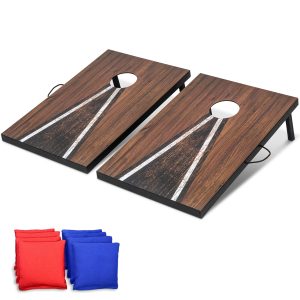 3' x 2' Cornhole Set with Built-In Bag Storage | Dark Rustic