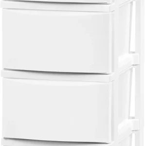 Plastic Drawer Storage Organizer, 4-Drawers, White