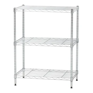 3 Shelf Wire Storage Unit, Silver