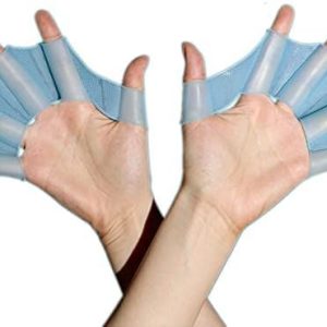 Swim Fins for Lap Swimming Silicone Gloves 1 Pair Swimming Equipment Unisex Shark Fin Swimming Fins(Size:Large,Color:Blue)