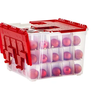 Holiday Ornament Wing-Lid Storage Box | Heavy Duty / 1 Pack
