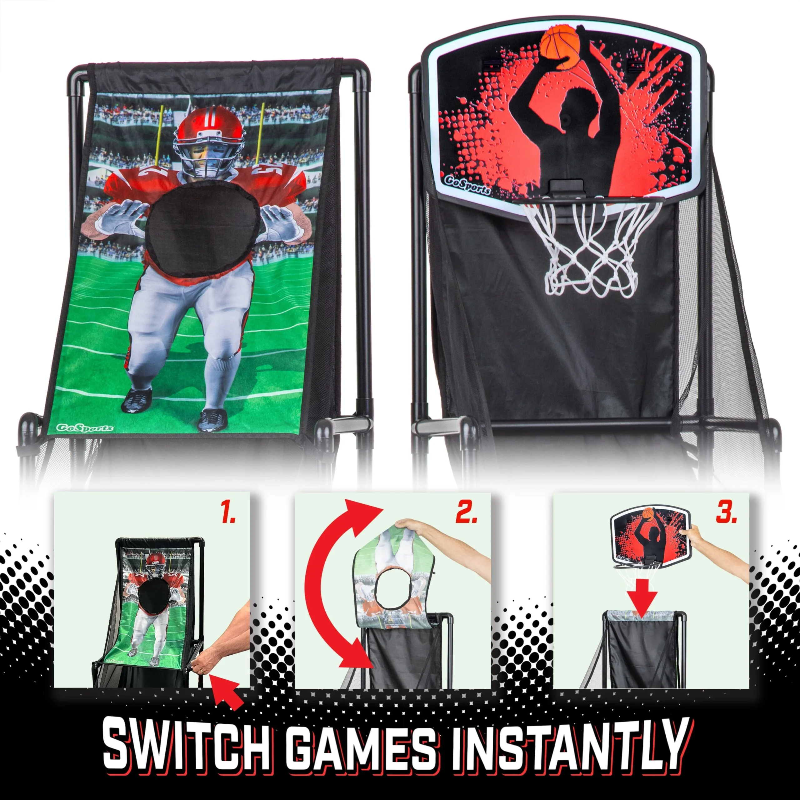 2-in-1 Basketball & Football Toss Arcade - Image 4
