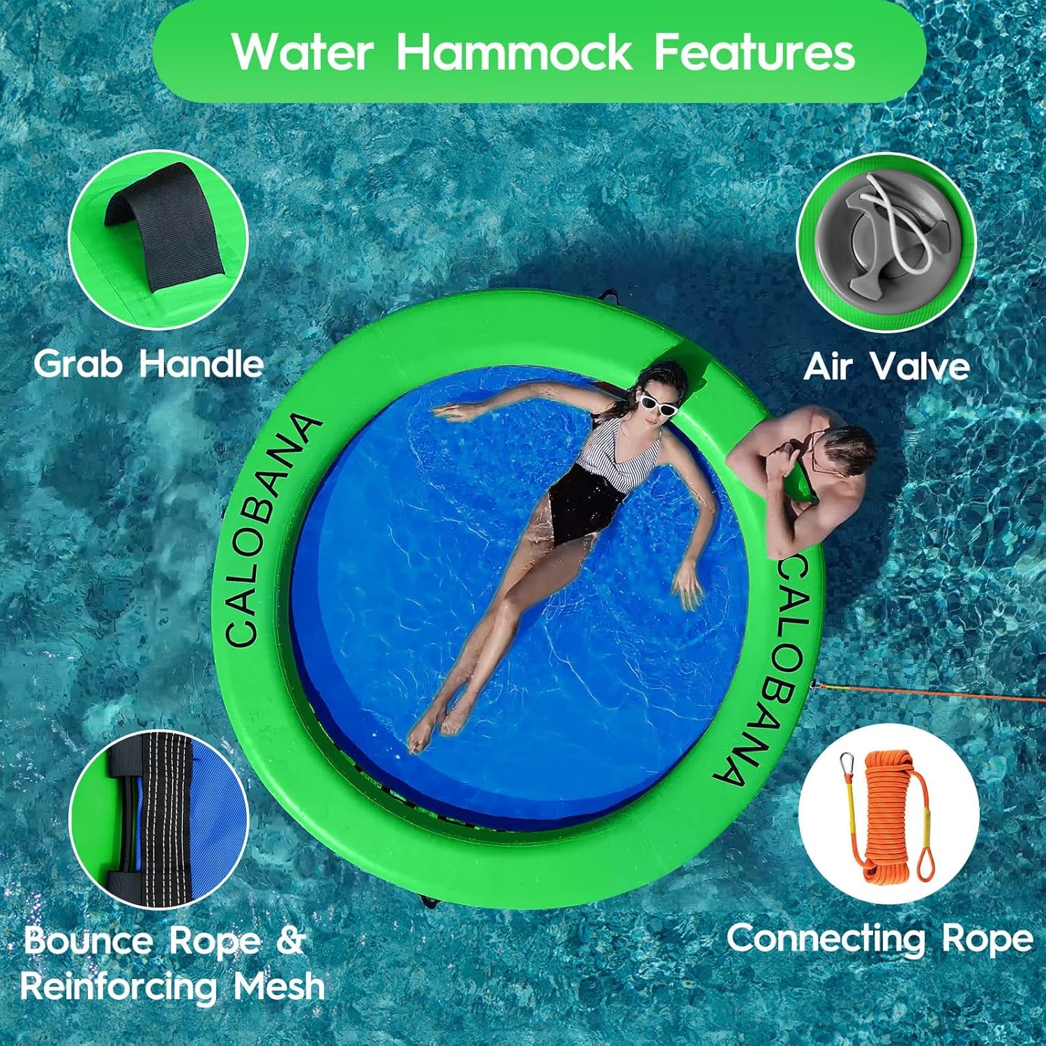 Round Floating Ring Hammock - Heavy Duty Inflatable Raft - Image 47