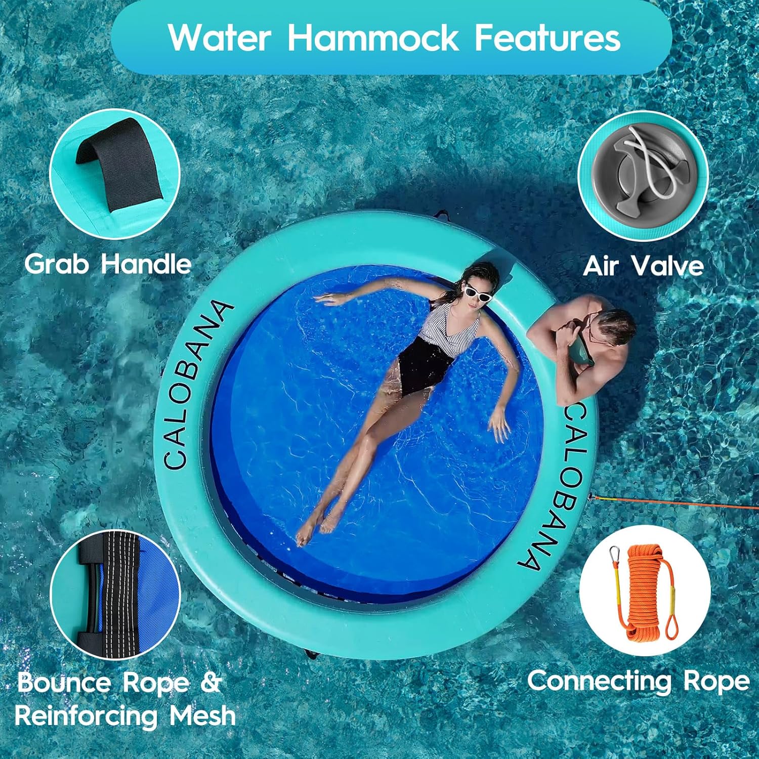 Round Floating Ring Hammock - Heavy Duty Inflatable Raft - Image 72