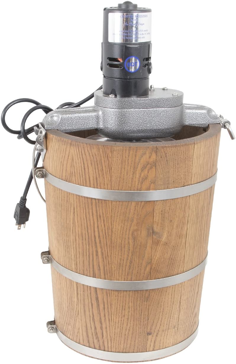 6 Qt Electric Ice Cream Maker with Wooden Tub – Country Style Classic Freezer, 2.5 AMP Motor, Stainless Steel Canister - Image 2