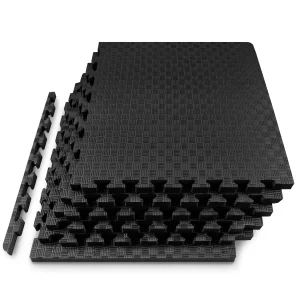 Checkered Exercise Puzzle Mat 1-in | Black