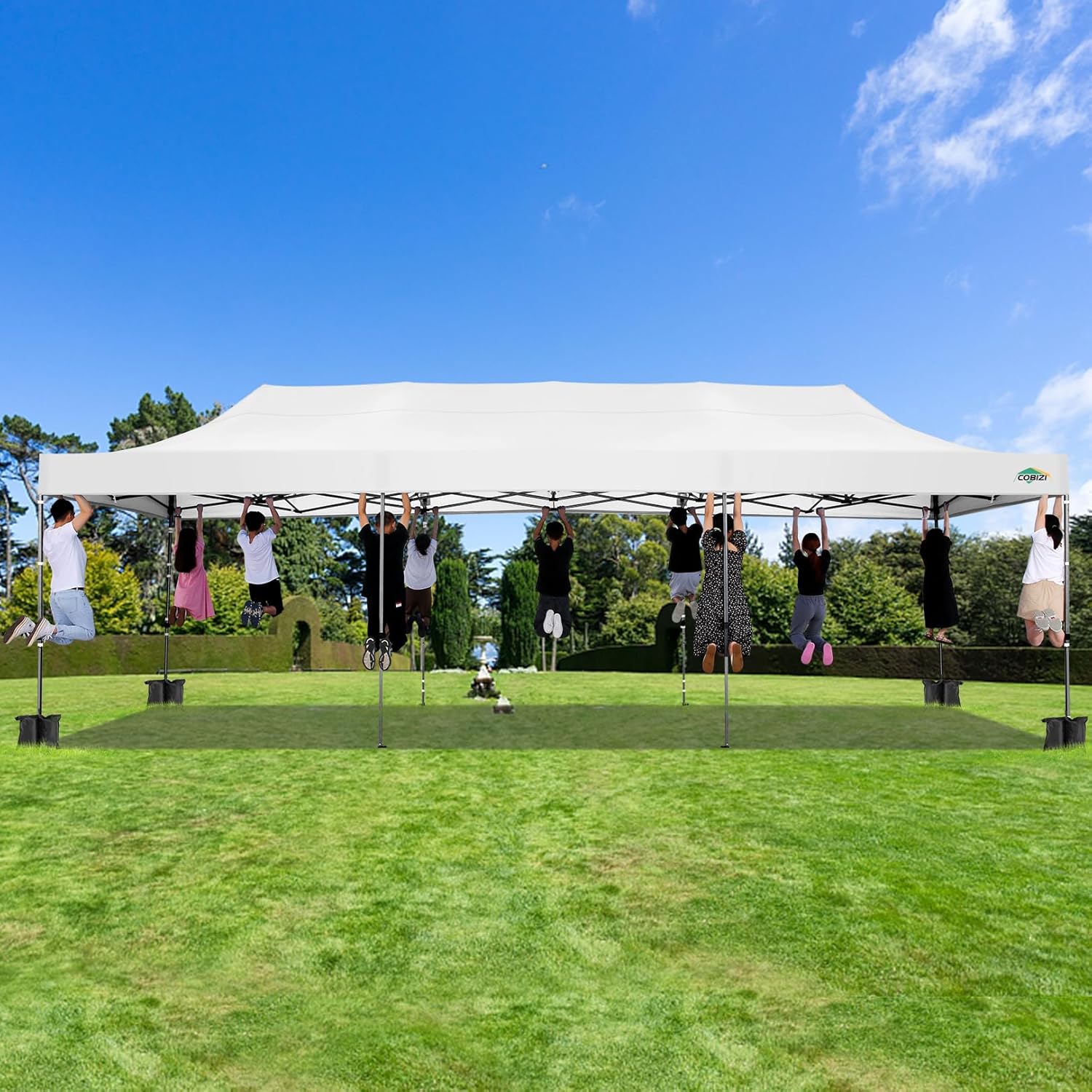 COBIZI 10x20 Heavy Duty Pop up Canopy Tent with 6 sidewalls Easy Up Commercial Outdoor Canopy Wedding Party Tents for Parties All Season Wind & Waterproof Gazebo with Roller Bag,Black(Frame Thickened) - Image 87