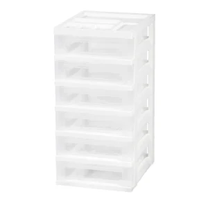 Storage Drawer Cart with Organizer Top - 6 Drawer | White