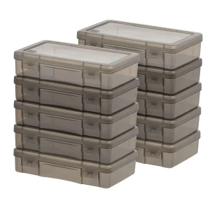 Small Pencil Case, Hobby Art Craft Supply Organizer,Gray, Set of 10