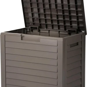 35-Gallon Outdoor Deck Storage Box, Lockable & UV-Protected | Brown
