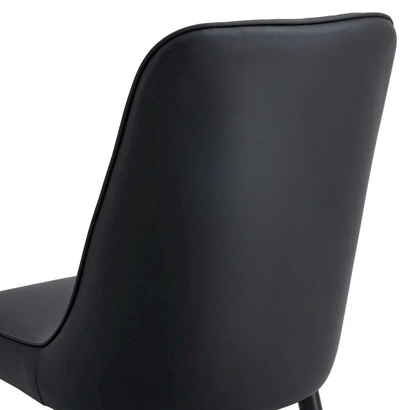 Contemporary Set of 4 Faux Leather Dining Chairs with Cushioned Backrests and Metal Legs – Ideal for Dining Rooms, Living Rooms, and Bedrooms - Image 21
