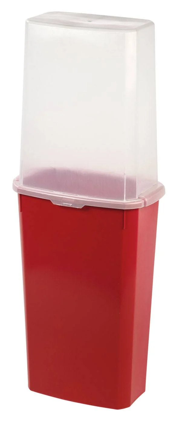 40" Wrapping Paper Storage Container with Built-in Handles, Clear/Red - Image 2