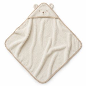 Cream Bear Hooded Baby Towel