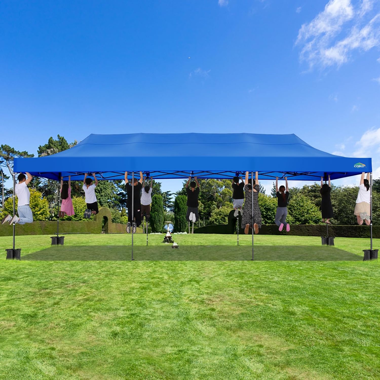 COBIZI 10x20 Heavy Duty Pop up Canopy Tent with 6 sidewalls Easy Up Commercial Outdoor Canopy Wedding Party Tents for Parties All Season Wind & Waterproof Gazebo with Roller Bag,Black(Frame Thickened) - Image 93