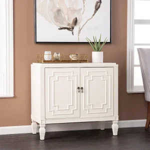 SEI Furniture Taborley Antique White Double-Door Accent Cabinet" can be rewritten as:"SEI Furniture Taborley Antique White Double-Door Accent Storage Cabinet