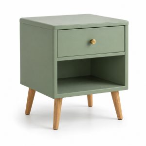 Sage One-Drawer Nightstand with Open Cubby
