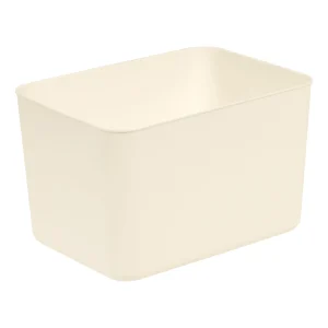 Large Plastic Storage Organizer Basket, Off-White