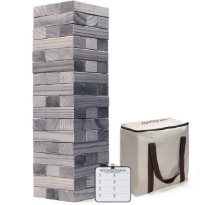 Large Toppling Tower, Stacks to 3' | Gray
