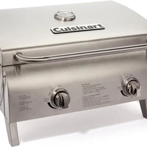Cuisinart Chef's Style Tabletop Portable Propane Grill 20000 BTU 2-Burner Outdoor Gas Grill