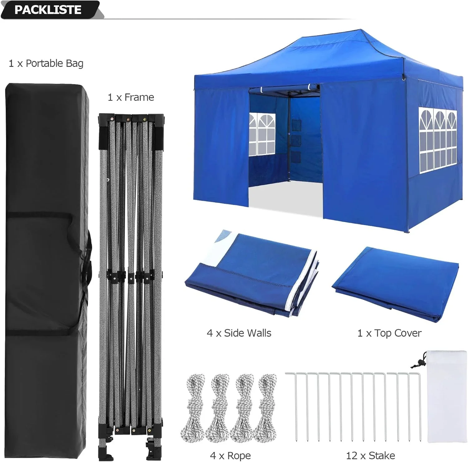 COBIZI 10x20 Heavy Duty Pop up Canopy Tent with 6 sidewalls Easy Up Commercial Outdoor Canopy Wedding Party Tents for Parties All Season Wind & Waterproof Gazebo with Roller Bag,Black(Frame Thickened) - Image 202