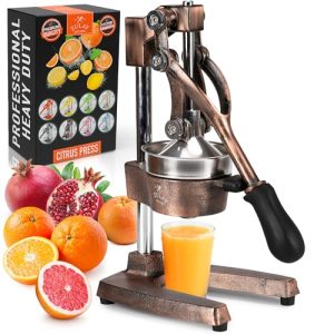Zulay Kitchen Cast Iron Orange Juice Squeezer Heavy Duty, Easy to Clean, Professional Citrus Juicer Durable Stainless Steel Lemon Squeezer Sturdy Manual Citrus Press & Orange Squeezer (Copper): Home & Kitchen