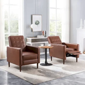 Set of 2 Mervynn Mid-Century Button-Tufted Recliners by Christopher Knight Home